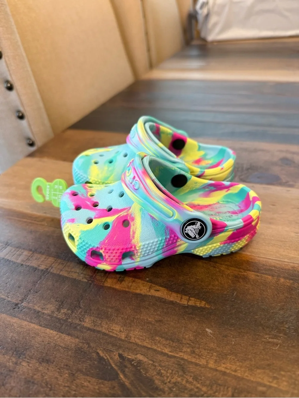 Crocs Classic Marbled Clog Kids US c6 Multicolor Slip-On Sandal